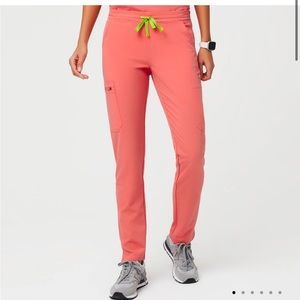 Figs Hot Coral Scrubs XS Top and pants